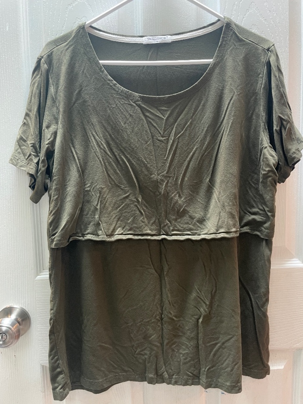 Dark olive nursing top
